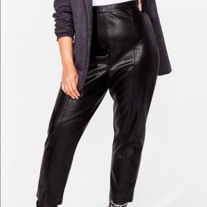 Nasty Gal Faux Leather Tapered Pants